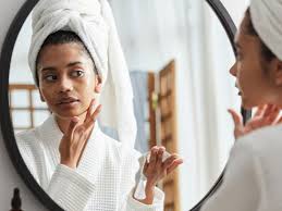 Women showing her night time routine.